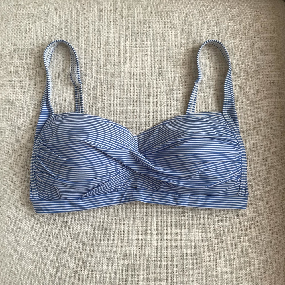 BLUE STRIPED BOND-EYE BIKINI TOP!